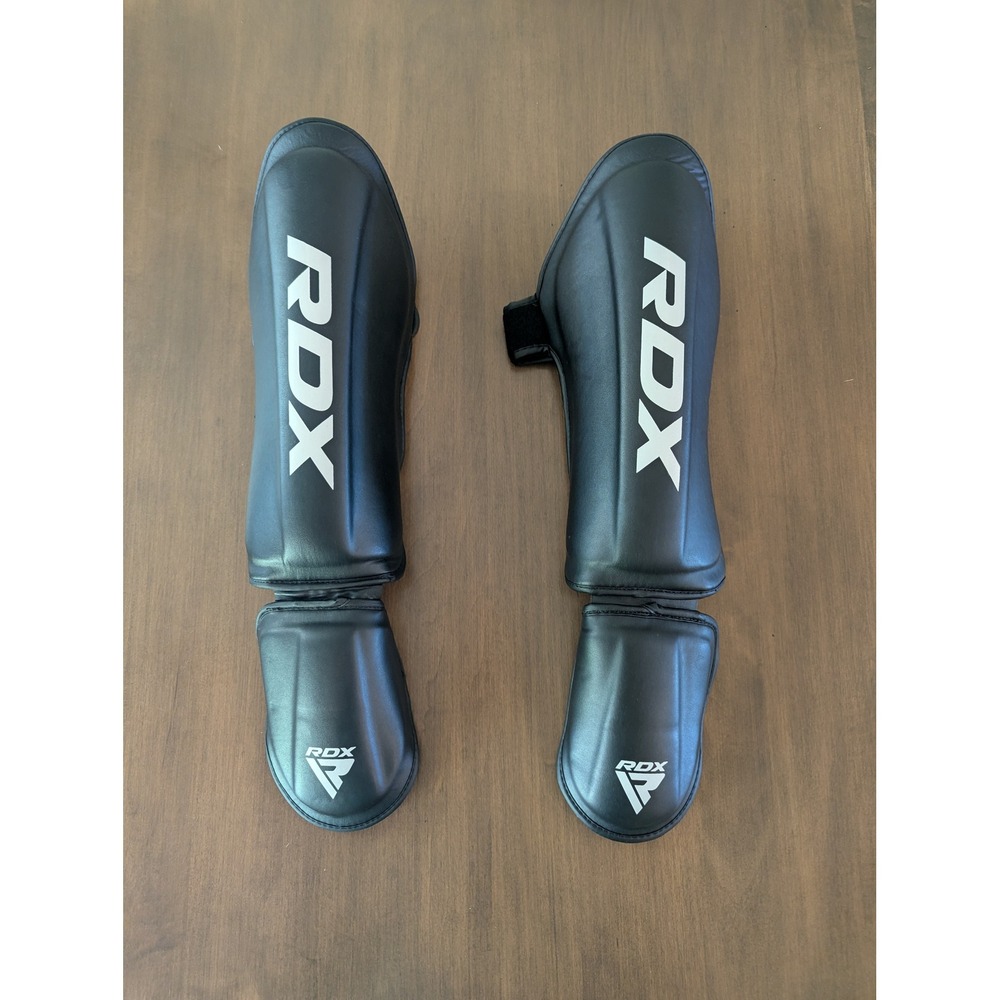 RDX Grappling MMA Shin Guards Black SGR T1R Kickboxing Muay Thai Large